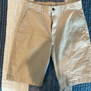 GAP 30 inch waist 12 in inseam tan flat front shorts